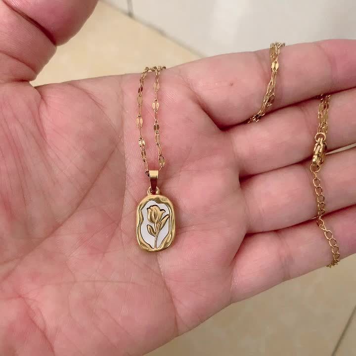 Women's Stainless Steel Rose Collarbone Chain Necklace